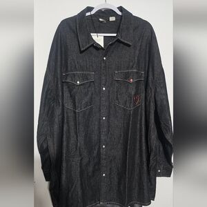 Levis Western Shirt Oversized Midnight Hare Black Rinse Mens Size XXL NWT